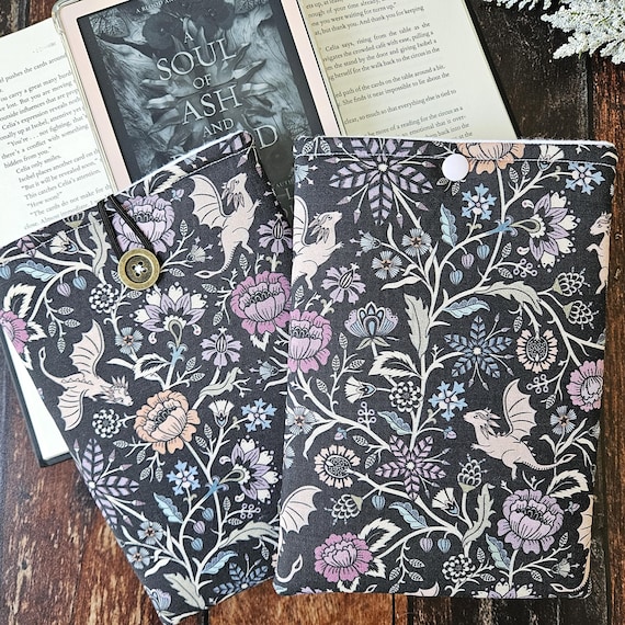 Whimsical Dragon Kindle Sleeve: Floral Fantasy Cover, Book Lover Gift - Image 7