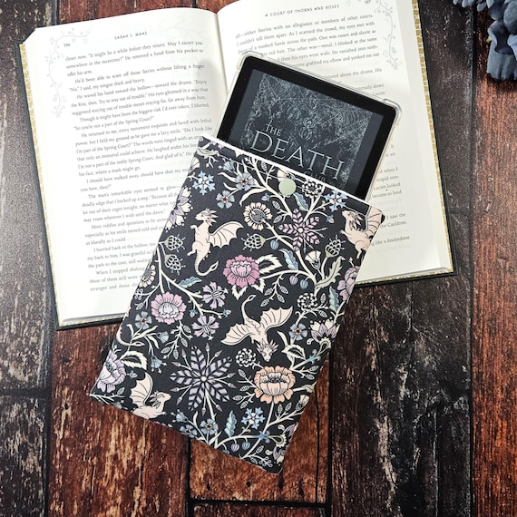 Whimsical Dragon Kindle Sleeve: Floral Fantasy Cover, Book Lover Gift - Image 5