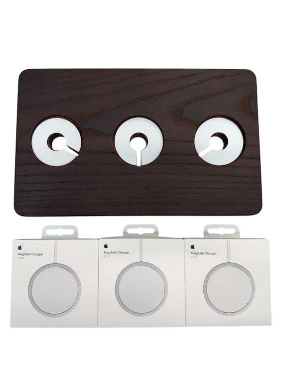 Triple MagSafe Charging Station: Solid Wood iPhone & Android Dock - Image 9