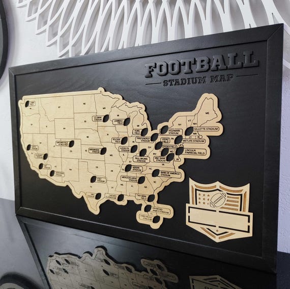 NFL Stadium Travel Map, Football Stadiums Map, Football Stadium Tracker, Personalized gift, Travel Map, Gifts For Men, Wedding Gift - Image 6
