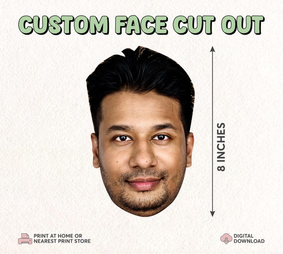 Personalized Face on a Stick | Custom Big Head Photo Prop | Bachelorette Party Prop | Birthday Big Face Stick | Custom Photo Stick Digital