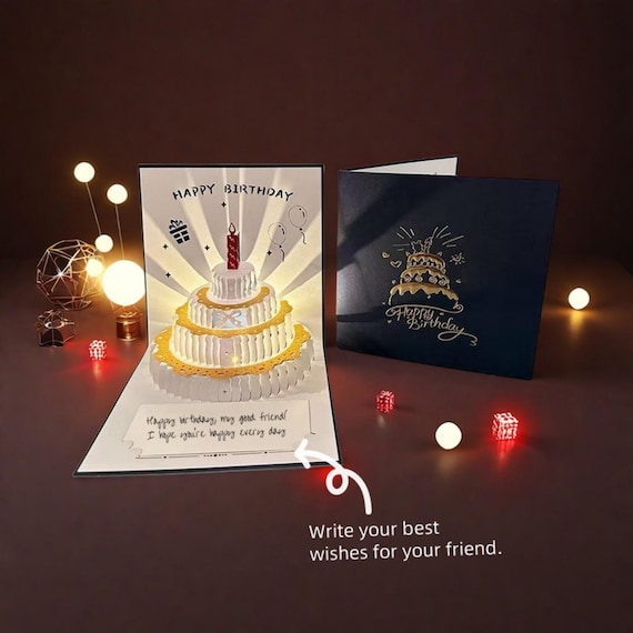 Musical Birthday Cards with Lights, Sound Recorded Cards, Gifts for Him, Gifts for Mom, Birthday Gift,3D Greeting Card, Birthday Party Favor - Image 3