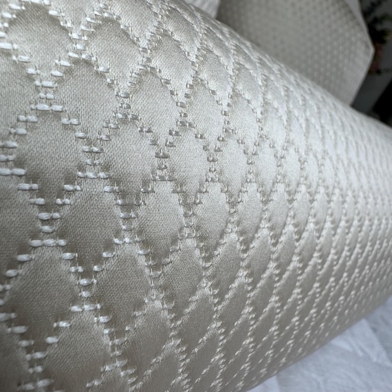 Cream Bolster Cushion in DesignerBeaumont Textiles Fabric - Home Decor Accent 16" x 6" Bed Pillow - Image 4