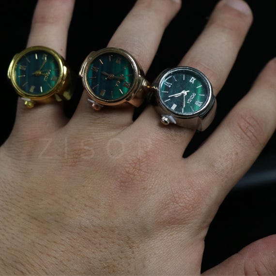 Vintage Watch Ring | Adjustable Mini Clock Ring | Y2K Aesthetic Jewelry | Retro Goth Steampunk Ring | Functioning Timepiece for Women & Men - Image 9