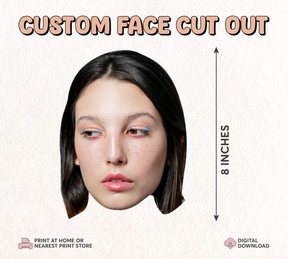 Face on a Stick | Custom Big Head Photo Stick | Bachelorette Prop Sticks | Personalized Photo Face Cutouts | Printable Big Face Stick PDF