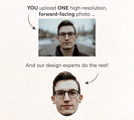 Face on a Stick | Custom Big Head Photo Stick | Bachelorette Prop Sticks | Personalized Photo Face Cutouts | Printable Big Face Stick PDF - Image 4