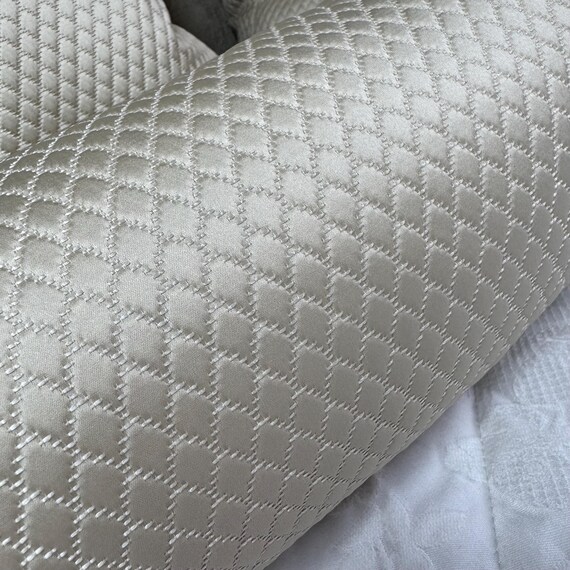 Cream Bolster Cushion in DesignerBeaumont Textiles Fabric - Home Decor Accent 16" x 6" Bed Pillow - Image 2