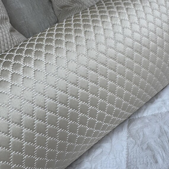 Cream Bolster Cushion in DesignerBeaumont Textiles Fabric - Home Decor Accent 16" x 6" Bed Pillow - Image 6