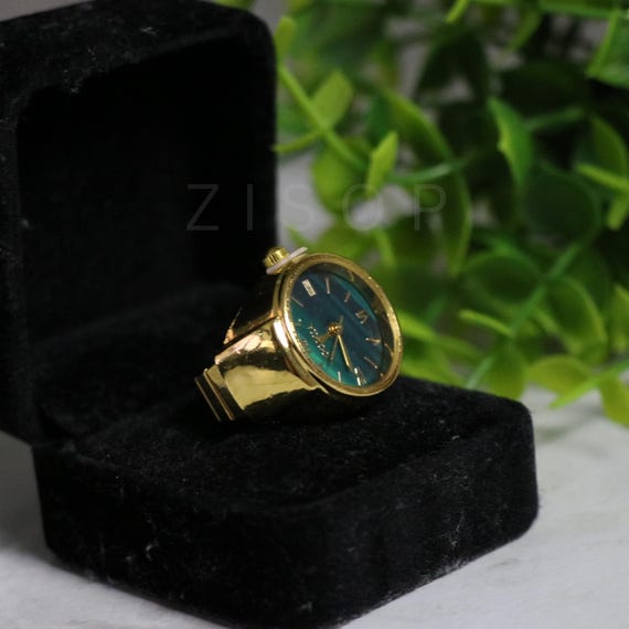Vintage Watch Ring | Adjustable Mini Clock Ring | Y2K Aesthetic Jewelry | Retro Goth Steampunk Ring | Functioning Timepiece for Women & Men - Image 4