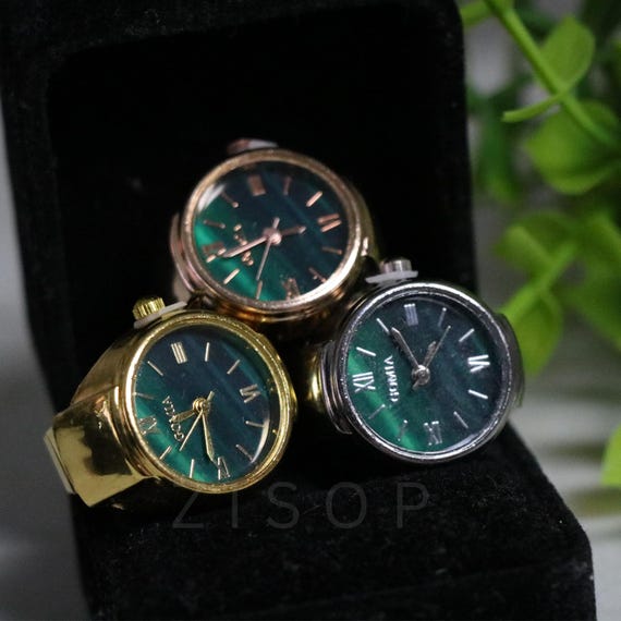 Vintage Watch Ring | Adjustable Mini Clock Ring | Y2K Aesthetic Jewelry | Retro Goth Steampunk Ring | Functioning Timepiece for Women & Men - Image 3