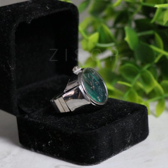 Vintage Watch Ring | Adjustable Mini Clock Ring | Y2K Aesthetic Jewelry | Retro Goth Steampunk Ring | Functioning Timepiece for Women & Men - Image 6