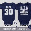 Custom Dallas Football Onesies®, Personalized Dallas Retro 80s Style Baby Bodysuit, Trendy Game Day Baby T-Shirt, Football Baby Shower Gifts Custom Dallas Football Onesies®, Personalized Dallas Retro 80s Style Baby Bodysuit, Trendy Game Day Baby T-Shirt, Football Baby Shower Gifts