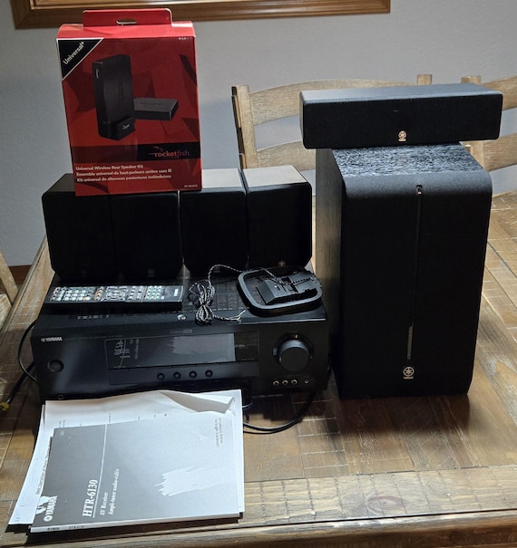 Vintage Yamaha Home Sound System HTR-6130 Amplifier with Speakers, Classic Audio Equipment for Music Lovers, Gift for Audiophiles