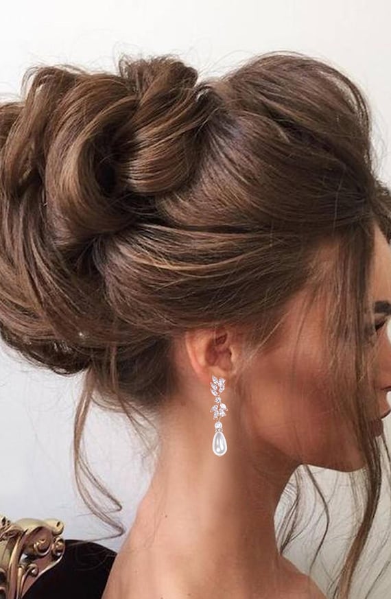 Pearl Bridal Necklace set Pearl Wedding Jewelry Rose Gold Pearl Necklace Pearl Bridal Necklace set Pearl Bridesmaid Jewelry Set - Image 10