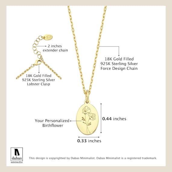 Tiny Birth Flower Necklace, Wild Flowers Memorial, Sterling Silver Necklace, Gift For Her, Birth Flower Jewelry, Floral Necklace - Image 4