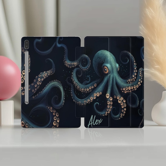 Octopus Case for Samsung S7 fe tablet S2 8.0 cover A 10.1 tab case Ocean Galaxy Tab A7 cute S3 9.7 cases S8 S6 lite S5e S9 Name Personalized - Image 4