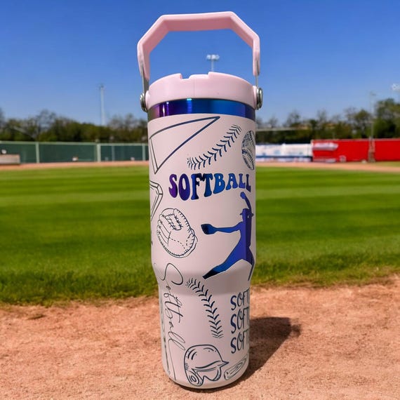 Personalized sports bottle| Baseball cup| Softball tumbler| 40oz tumbler|Water bottle for girls|Water bottle for boys| Kids water bottle|