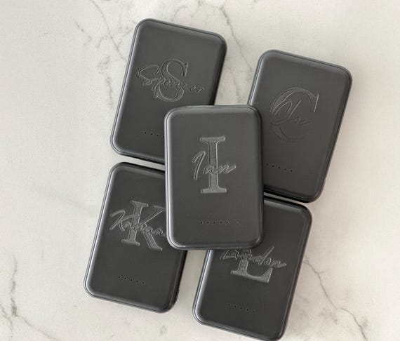 Personalized Portable Charger Custom Power Bank Teen Gift Ideas Tech Gift for Him Her Thin Magnetic Portable Charger Engraved Gift for Teen - Image 6