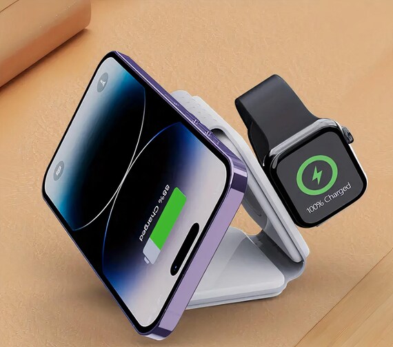 HSquared 3-in-1 Wireless Charging Station โ Iphone Charger, Desk Accessory, Travel Charger - Image 6