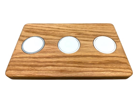 Triple MagSafe Charging Station: Solid Wood iPhone & Android Dock - Image 4