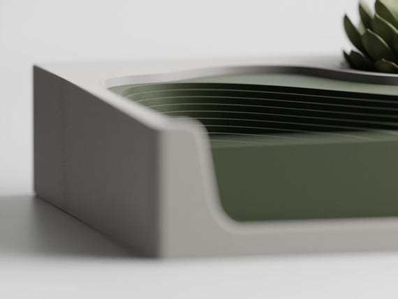 Stepped Desk Organizer Tiered Office Caddy with Plant Pot Inserts for Modern Workspace or Home Office - Image 3