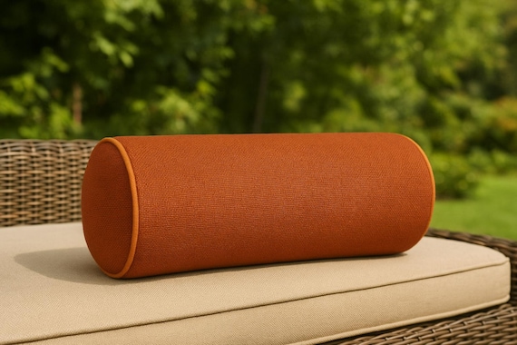 Linen Bolster Pillow Cover: Modern Outdoor Cylinder Cushion - Image 3