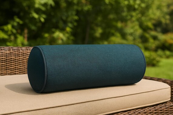 Linen Bolster Pillow Cover: Modern Outdoor Cylinder Cushion - Image 2