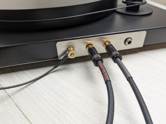 Turntable Cable Set | Mogami Cable, Dual Gold RCA, Spade Ground Wire, Braided Sleeve | Handmade, Universal, Project, Audio Technica, Rega - Image 6