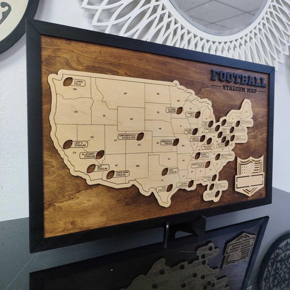 NFL Stadium Travel Map, Football Stadiums Map, Football Stadium Tracker, Personalized gift, Travel Map, Gifts For Men, Wedding Gift - Image 8