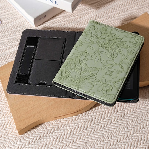 Retro Embossed Purple Leather Case with Strap and Stand, Kindle Paperwhite 12th 7'' Case, Kindle 11th 6'' Case 2024, Back to School Gift - Image 5