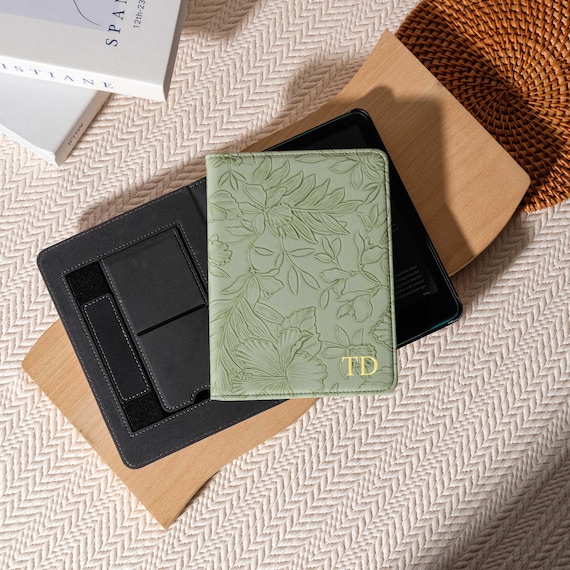 Retro Embossed Purple Leather Case with Strap and Stand, Kindle Paperwhite 12th 7'' Case, Kindle 11th 6'' Case 2024, Back to School Gift - Image 4