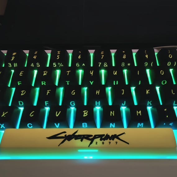 Cyberpunk&Edgerunners Keycaps, Dual Legends (Top + Side Print), 124 Keys PBT ASA Profile, Neon Aesthetic, Artisan Mechanical Keycaps - Image 9