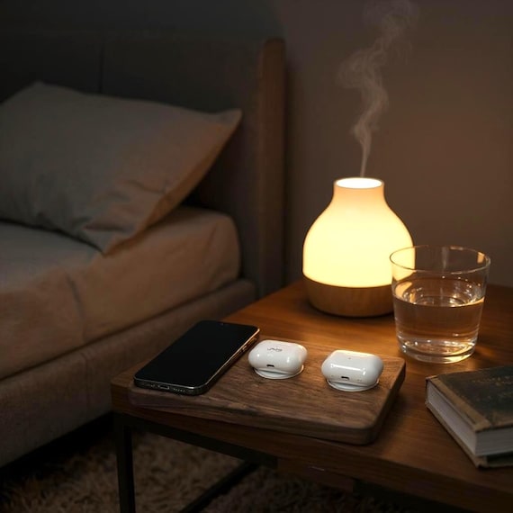 Triple MagSafe Charging Station: Solid Wood iPhone & Android Dock - Image 3