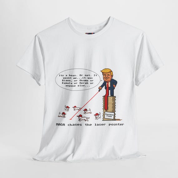 MAGA Chases the Laser Pointer - 100% Cotton Tee, 8-Bit Design, Political Satire, Activist Gift, Patriot T-shirt - Image 2