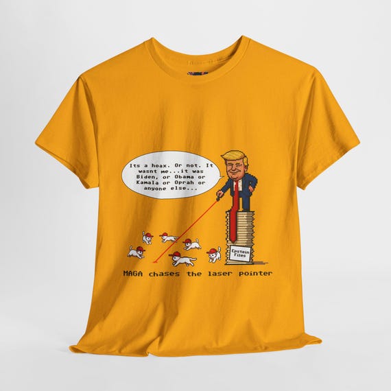 MAGA Chases the Laser Pointer - 100% Cotton Tee, 8-Bit Design, Political Satire, Activist Gift, Patriot T-shirt - Image 4