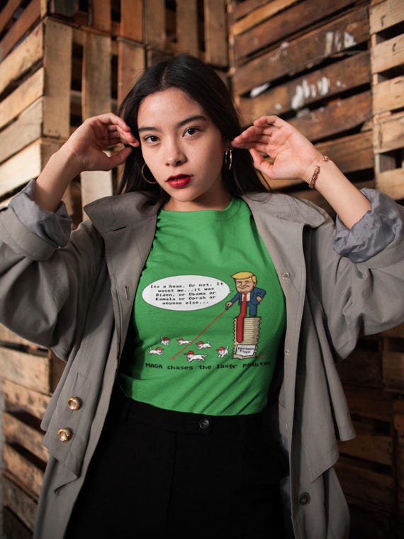 MAGA Chases the Laser Pointer - 100% Cotton Tee, 8-Bit Design, Political Satire, Activist Gift, Patriot T-shirt - Image 6