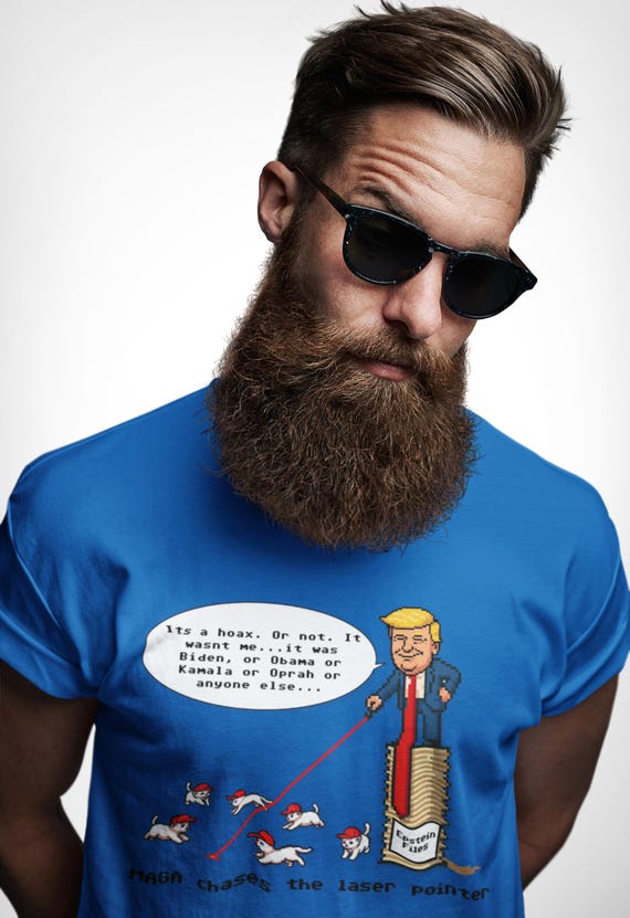 MAGA Chases the Laser Pointer - 100% Cotton Tee, 8-Bit Design, Political Satire, Activist Gift, Patriot T-shirt - Image 9