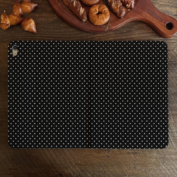 Black and White Polka Dots iPad Case with Apple Pencil Holder Cover for Air/Pro/Mini Case iPad 2024 M2 M4 A16 Case, Samsung Galaxy Tab S8/9 - Image 4