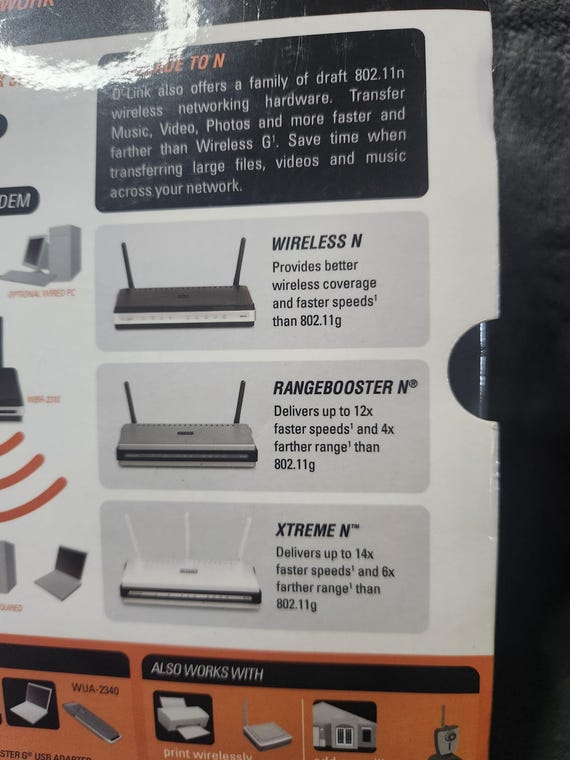 NOS Vintage D-link Range Extender G WBR-2310 108 Mbps 4-Port 10/100 Wireless G Router - Image 5