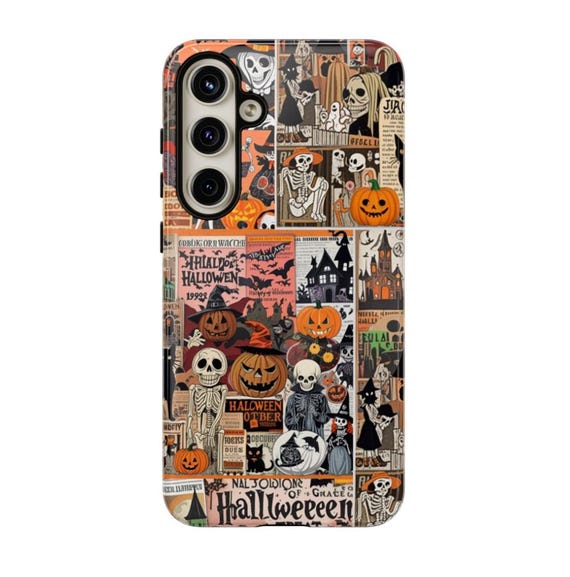 Retro Scary Halloween Phone Case Vintage Style Collage for iPhone 16 15 14 Pro Max Samsung S24 S23 - Image 8