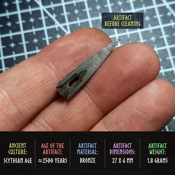 Ancient bronze Scythian Arrowhead, Original Celtic warrior cold steel, Authentic artifact of Iron Age, Antique ethnic talisman, Pagan amulet - Image 2