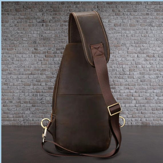 Personalized Leather Chest Bag: Travel Sling, Crossbody Shoulder Bag - Image 6