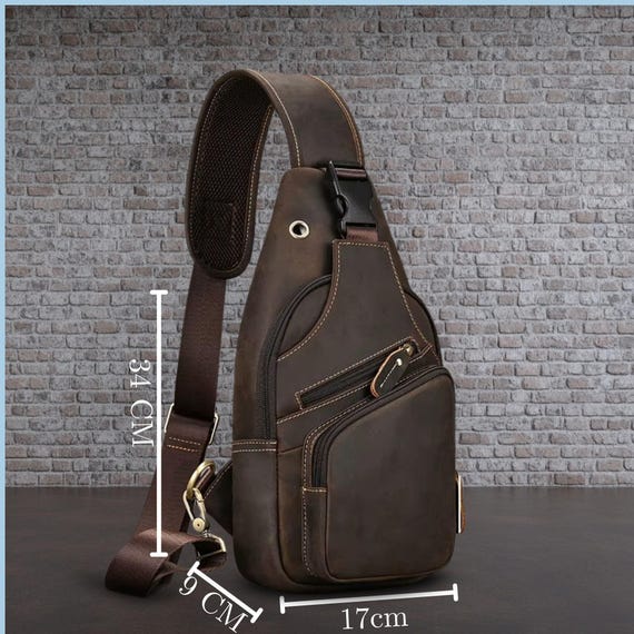 Personalized Leather Chest Bag: Travel Sling, Crossbody Shoulder Bag - Image 5