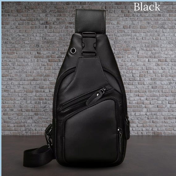 Personalized Leather Chest Bag: Travel Sling, Crossbody Shoulder Bag - Image 9