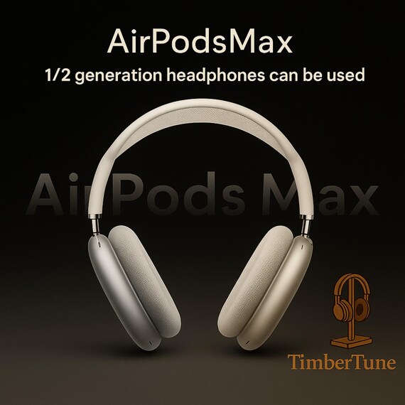 Walnut Wood AirPods Max Stand with Magnetic Wireless Charging Dock – Headphone Holder with Charger - Image 8