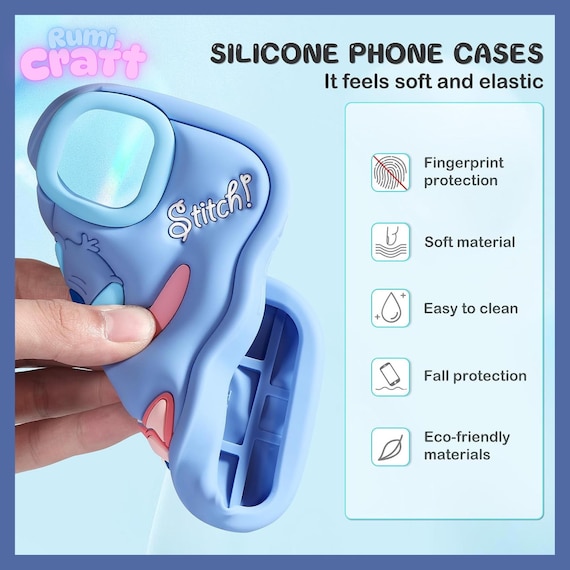 Silicone Wave Stitch iPhone Case – Cute Cartoon Soft Full Coverage Protective Cover for iPhone 16 15 14 13 12 11 Pro Max - Image 2