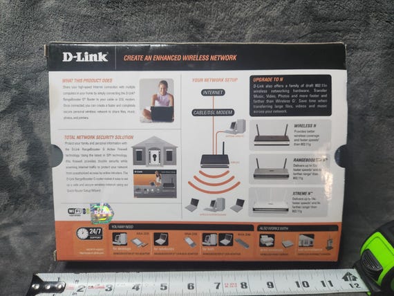 NOS Vintage D-link Range Extender G WBR-2310 108 Mbps 4-Port 10/100 Wireless G Router - Image 4