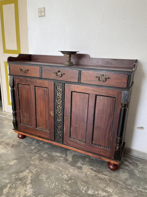 Vintage Jak Wood Sideboard: Mid-Century Modern Cabinet with Ebony Accents - Image 4