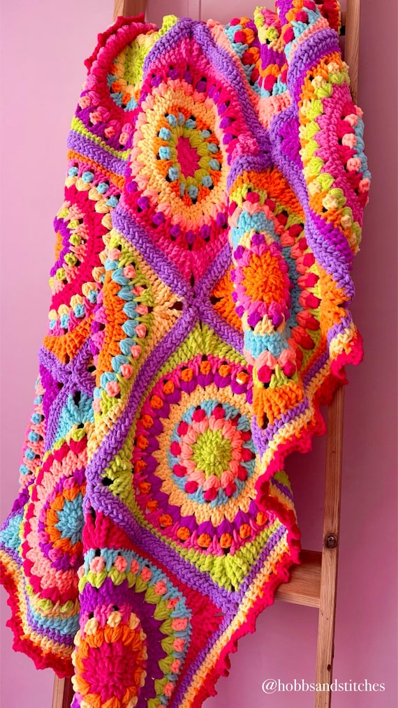 Juliet Blanket Crochet Pattern / Granny Square Blanket Pattern / Crochet Pattern / 3 Sizes / Baby Blanket / Throw Blanket - Image 3