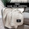 Personalized Cable Knit Sherpa Throw Blanket: Custom Monogram Patch Personalized Cable Knit Sherpa Throw Blanket: Custom Monogram Patch